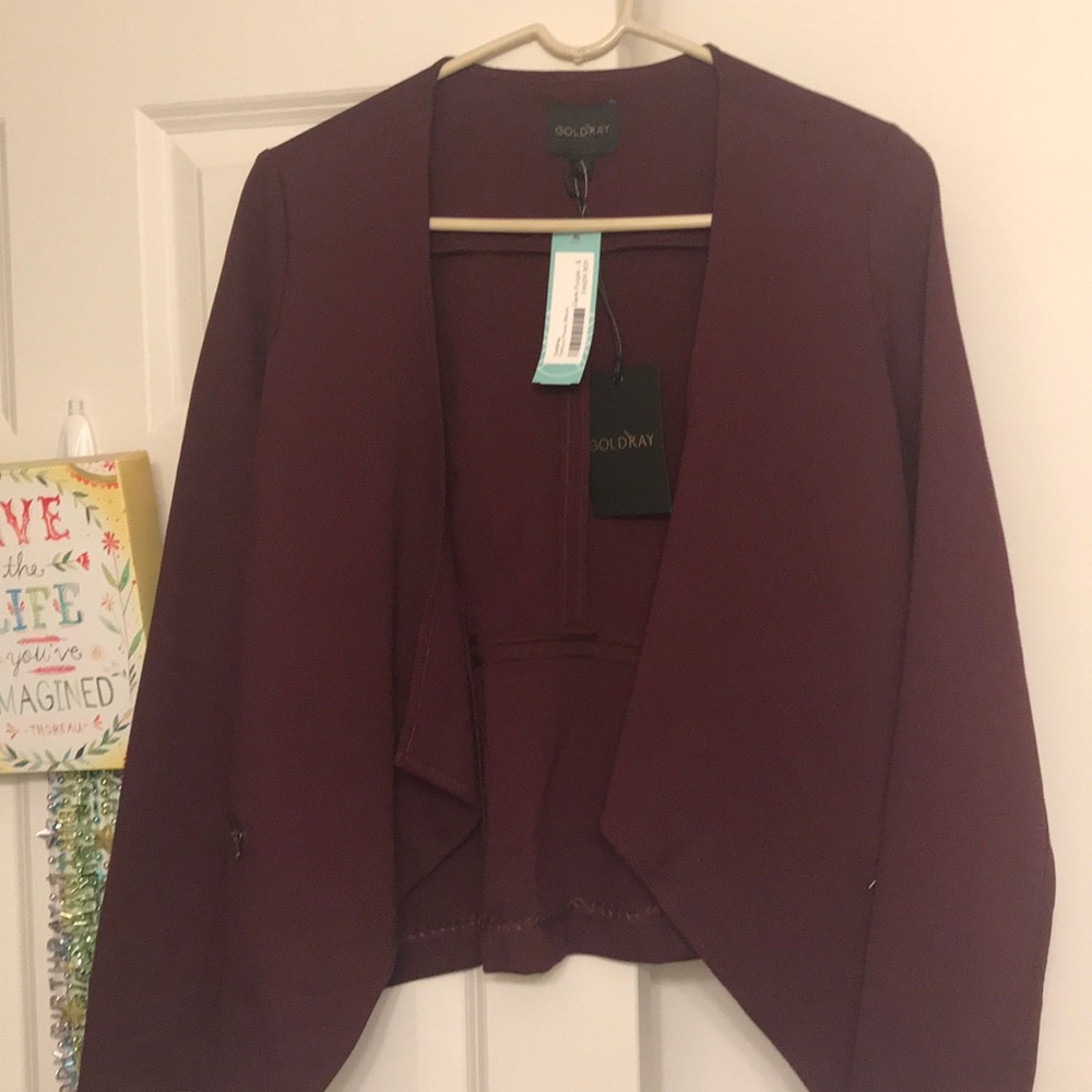 Goldray Deluca Ponte Blazer in maroon